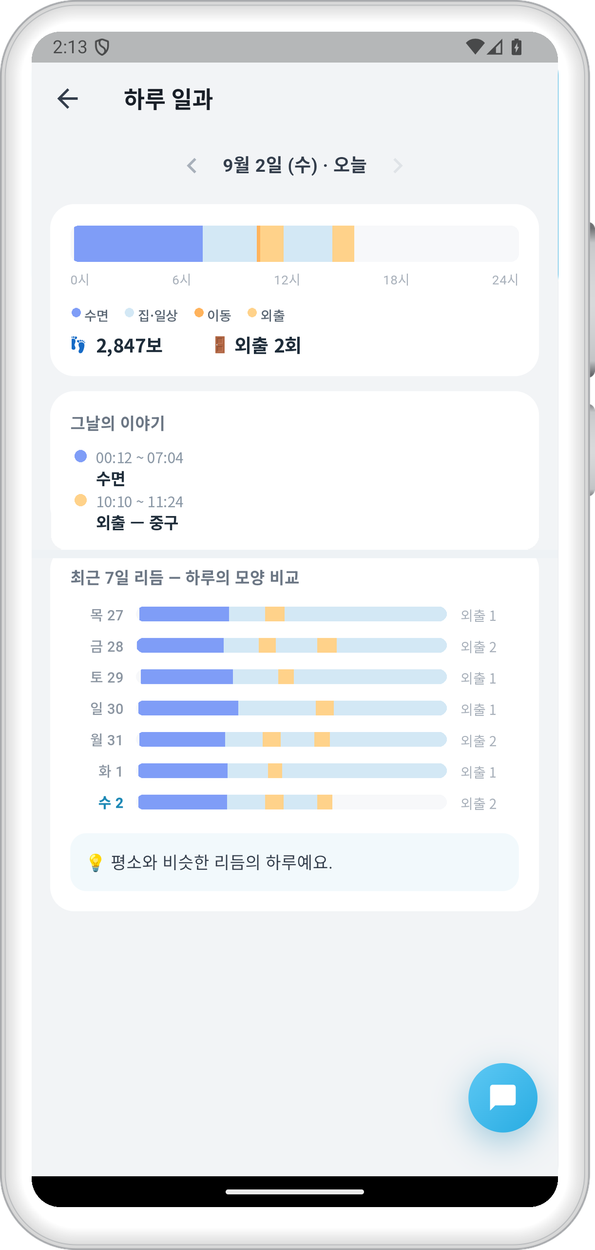 하루일과 화면